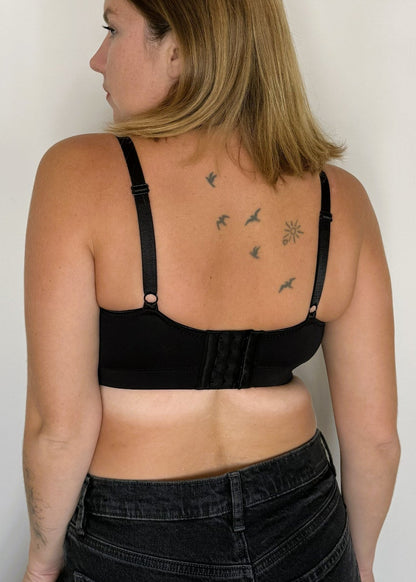 חזייה ללא ברזלים מידות גדולות - ג'וי - שחור