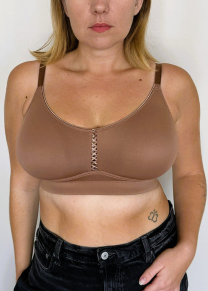 חזייה ללא ברזלים מידות גדולות - ג'וי - גוף כהה